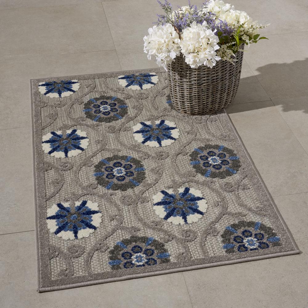 ALH19 Aloha Grey/Blue Area Rug- 2'8" x 4'. Picture 9