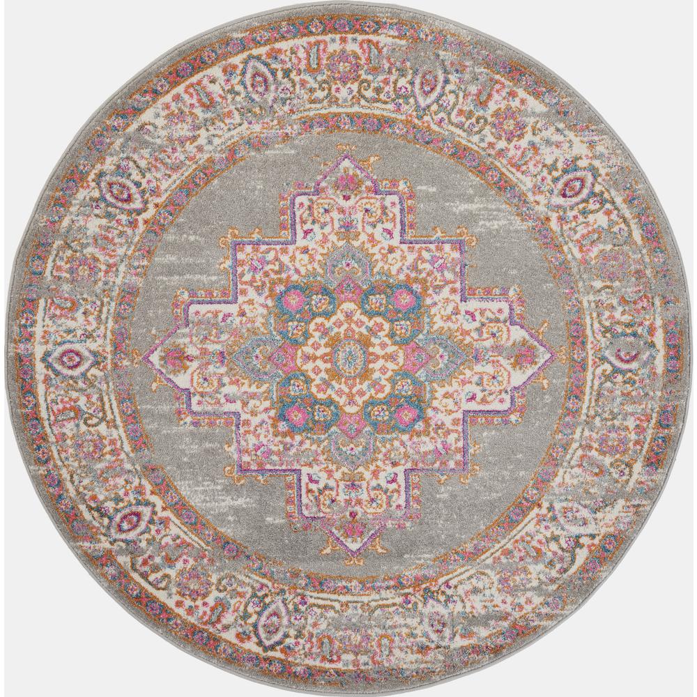 Passion Area Rug, Grey, 5'3" x ROUND. Picture 1