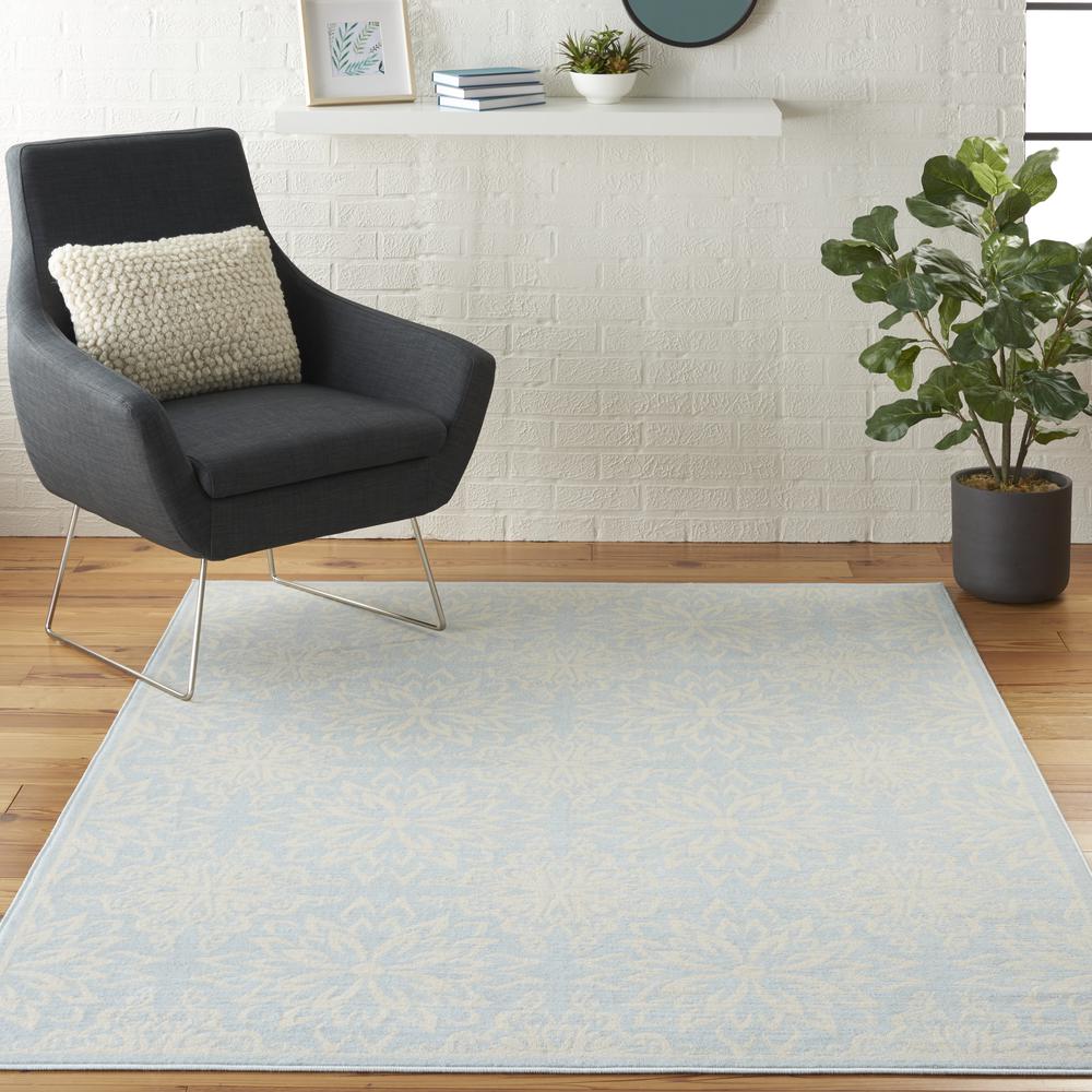 Jubilant Area Rug, Ivory/Light Blue, 5'3" x 7'3". Picture 2