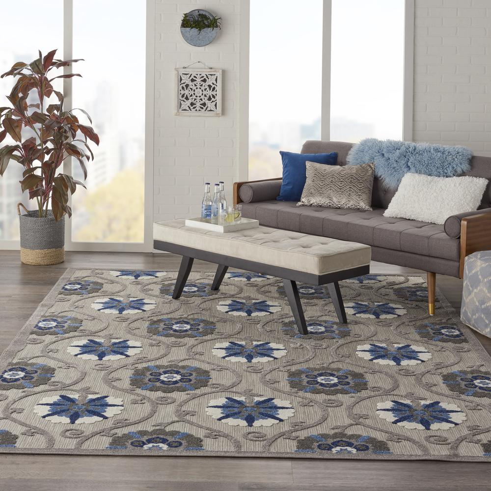 ALH19 Aloha Grey/Blue Area Rug- 7'10" x 10'6". Picture 2