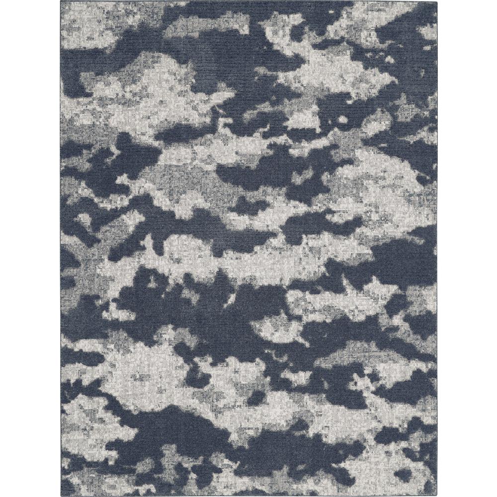 Nourison Textured Contemporary Area Rug, 5'3" x 7'3", Blue/Grey. Picture 1