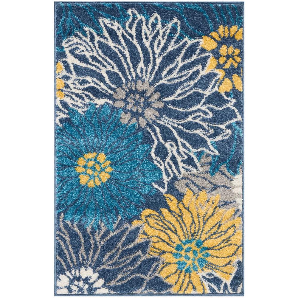 Passion Area Rug, Blue, 22" x 34". The main picture.