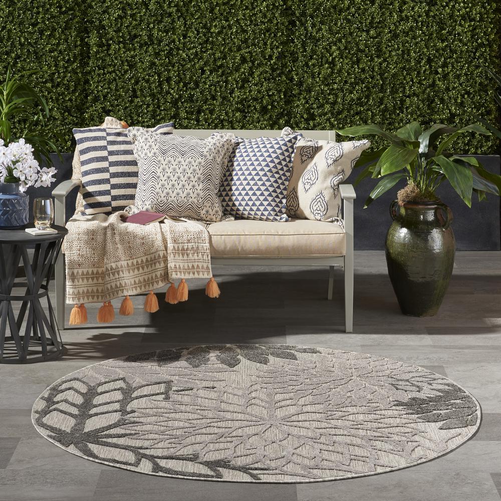 ALH05 Aloha Silver Grey Area Rug- 5'3" x round. Picture 10