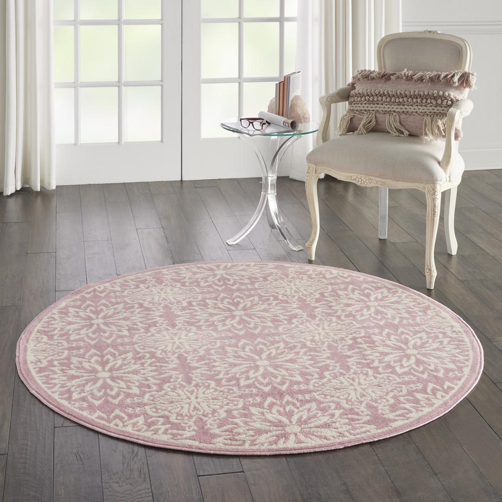 Jubilant Area Rug, Ivory/Pink, 5'3" x ROUND. Picture 6