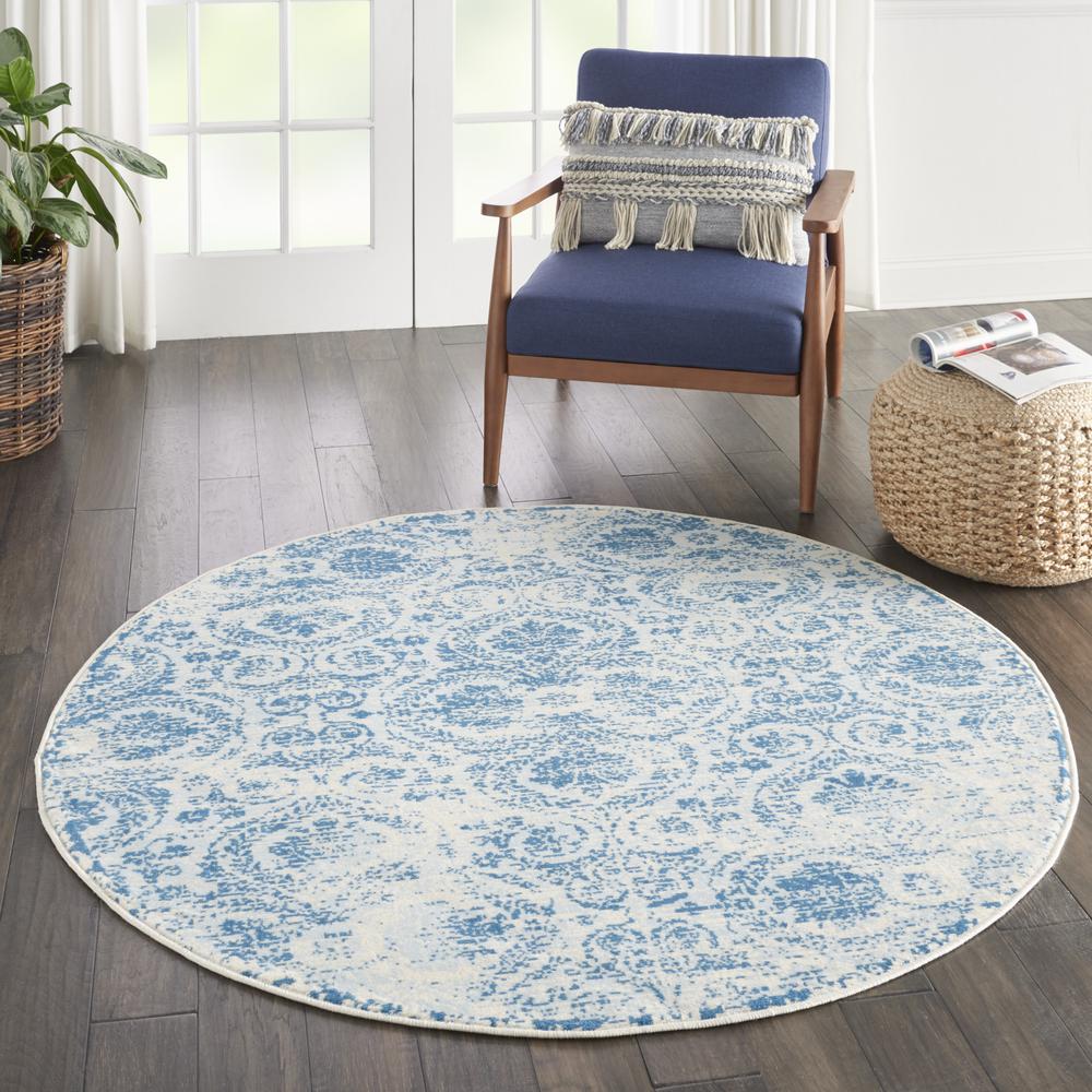 Jubilant Area Rug, Blue, 5'3" x ROUND. Picture 9