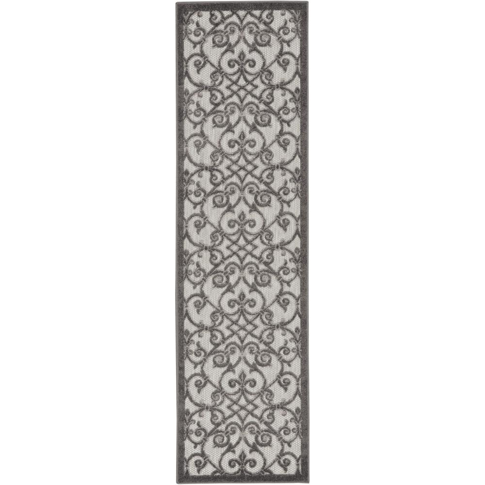 ALH21 Aloha Grey/Charcoal Area Rug- 2'3" x 10'. The main picture.