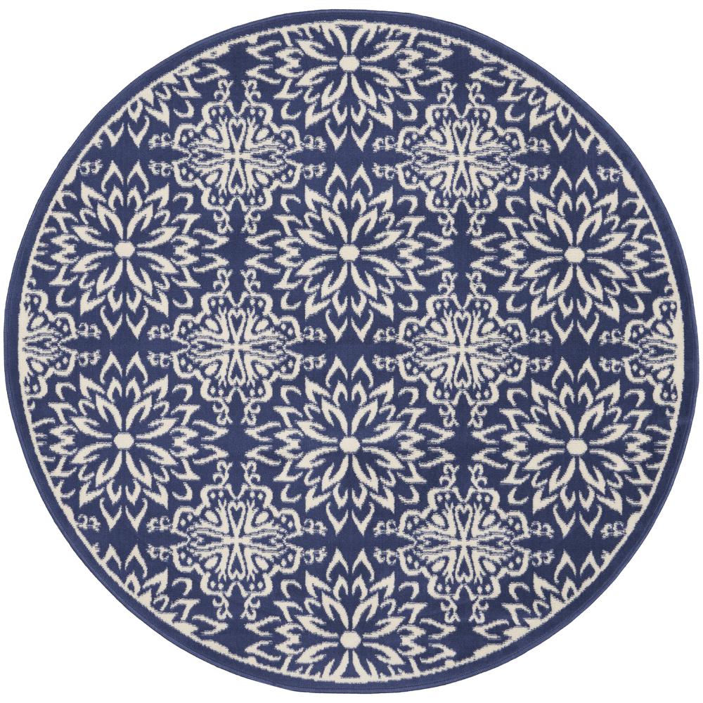 JUB06 Jubilant Navy/Ivory Area Rug- 5'3" x round. Picture 1