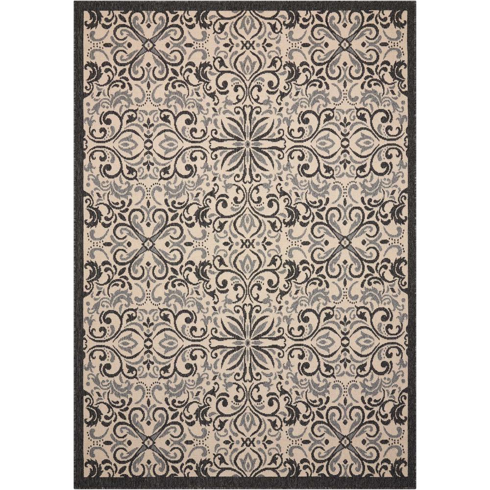 Caribbean Area Rug, Ivory/Charcoal, 2'3" x 7'6". The main picture.