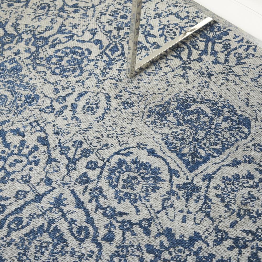 Damask Area Rug, Blue, 5' x 7'. Picture 8