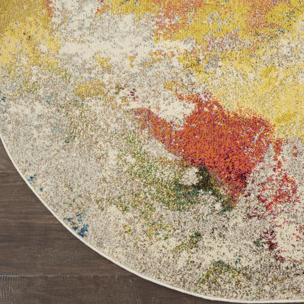 Celestial Area Rug, Ivory/Multicolor, 5'3"XROUND. Picture 2