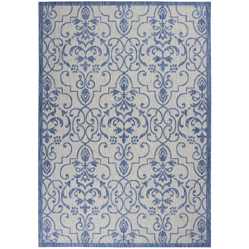 GRD04 Garden Party Ivory Blue Area Rug- 6' x 9'. Picture 1