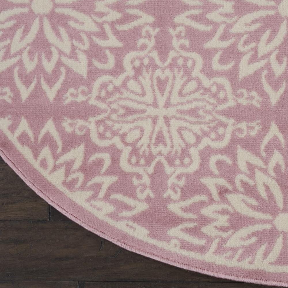 Jubilant Area Rug, Ivory/Pink, 5'3" x ROUND. Picture 2