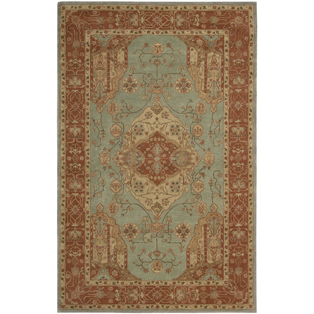 Heritage Hall Rectangle Rug By, Aqua, 5'6" X 8'6". Picture 1