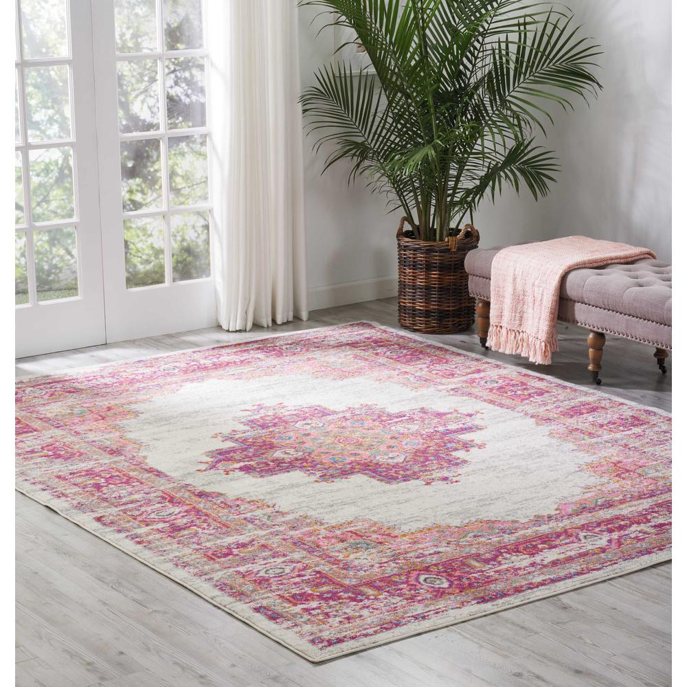 Passion Area Rug, Ivory/Fuchsia, 8' x 10'. Picture 4