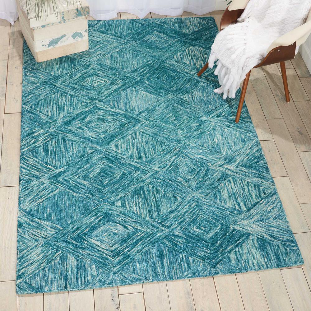Linked Area Rug, Marine, 5' x 7'6". Picture 4