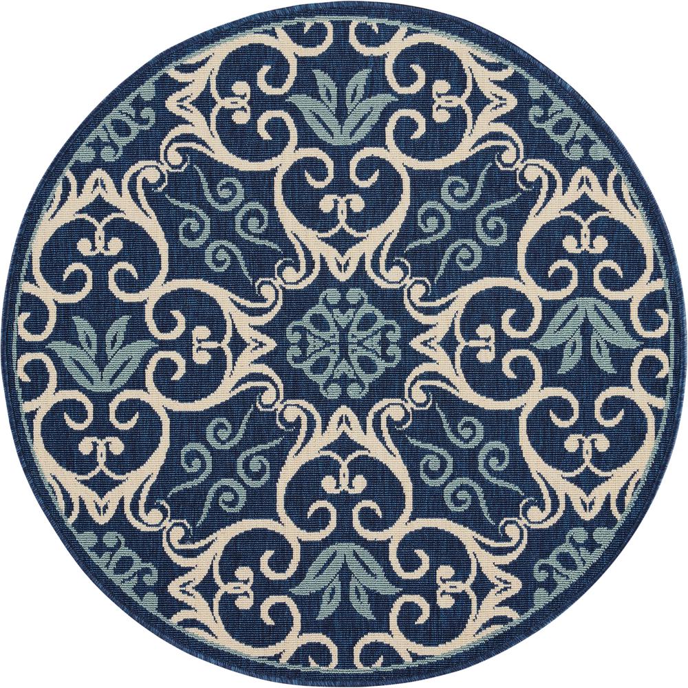 Caribbean Area Rug, Navy, 4' x ROUND. Picture 1