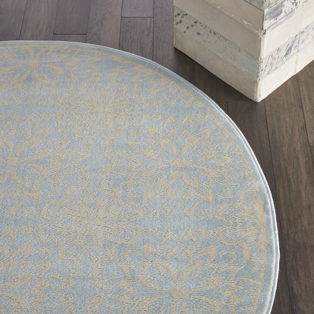 Jubilant Area Rug, Ivory/Light Blue, 5'3" x ROUND. Picture 5