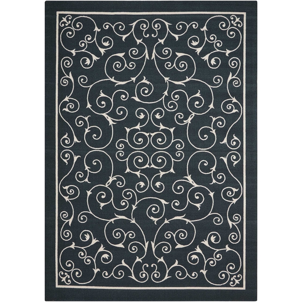 Home & Garden Area Rug, Black, 5'3" x 7'5". Picture 1