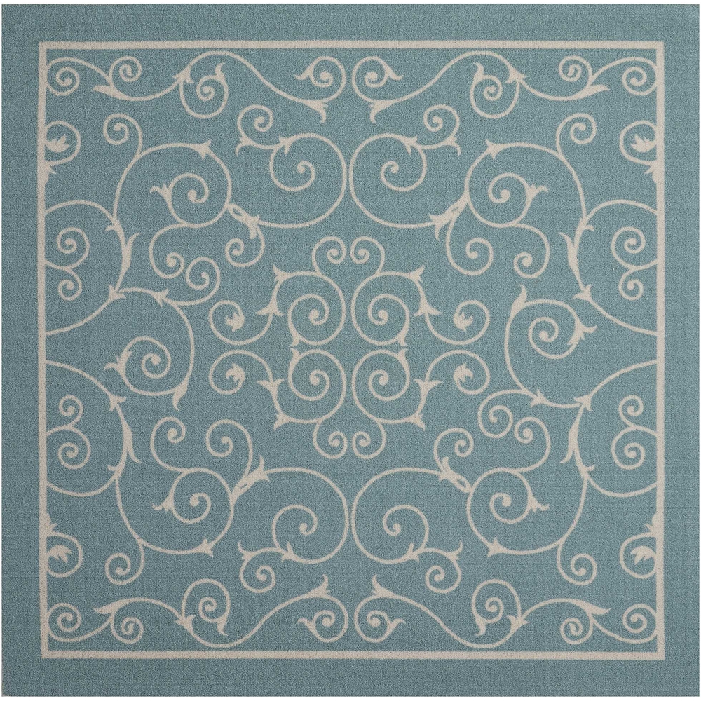 Home & Garden Area Rug, Light Blue, 5'3" x 5'3" SQUARE. Picture 1