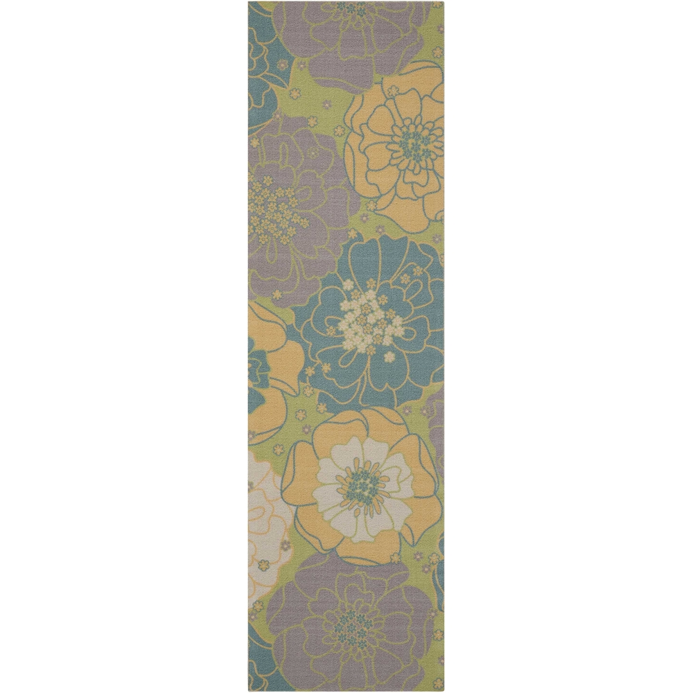Home & Garden Area Rug, Green, 2'3" x 8'. Picture 1