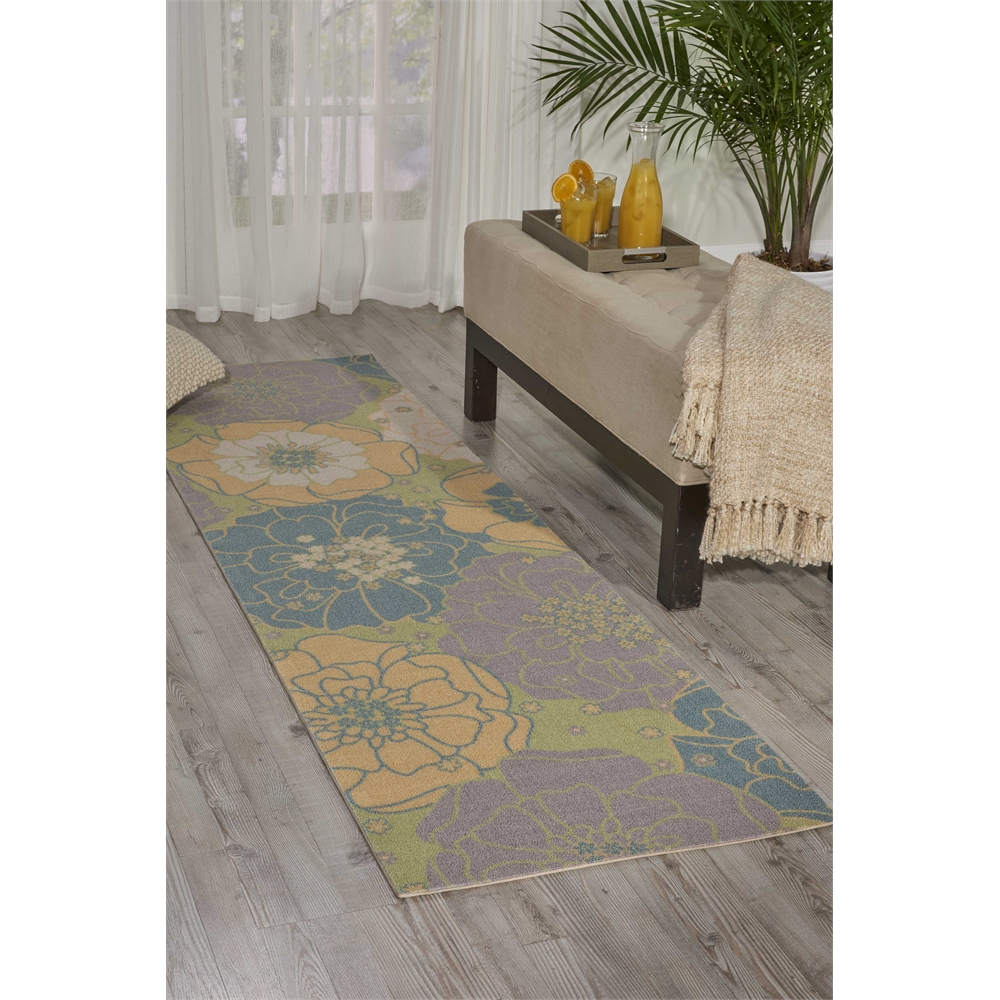 Home & Garden Area Rug, Green, 2'3" x 8'. Picture 6
