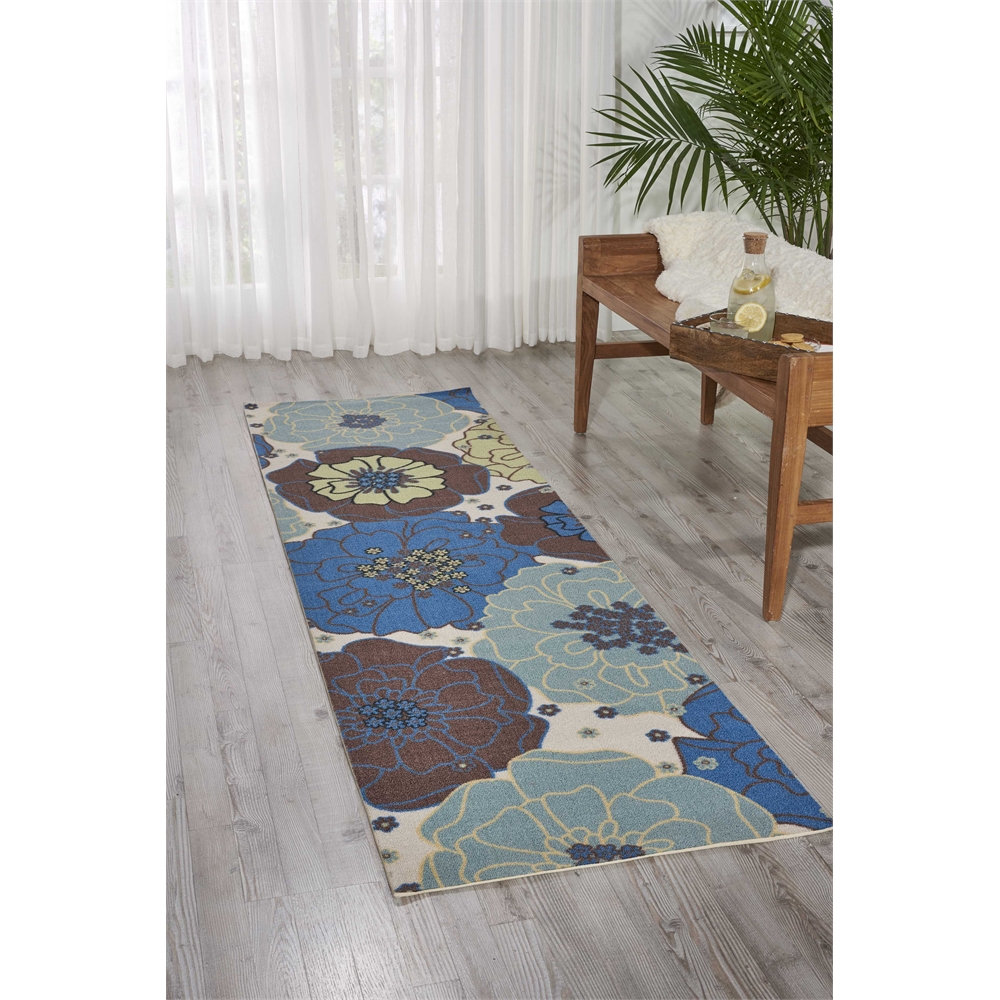 Home & Garden Area Rug, Light Blue, 2'3" x 8'. Picture 6