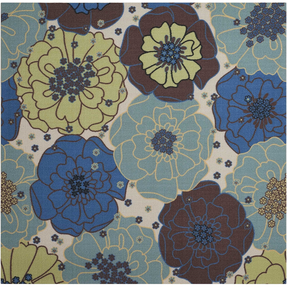 Home & Garden Area Rug, Light Blue, 5'3" x 5'3" SQUARE. Picture 1