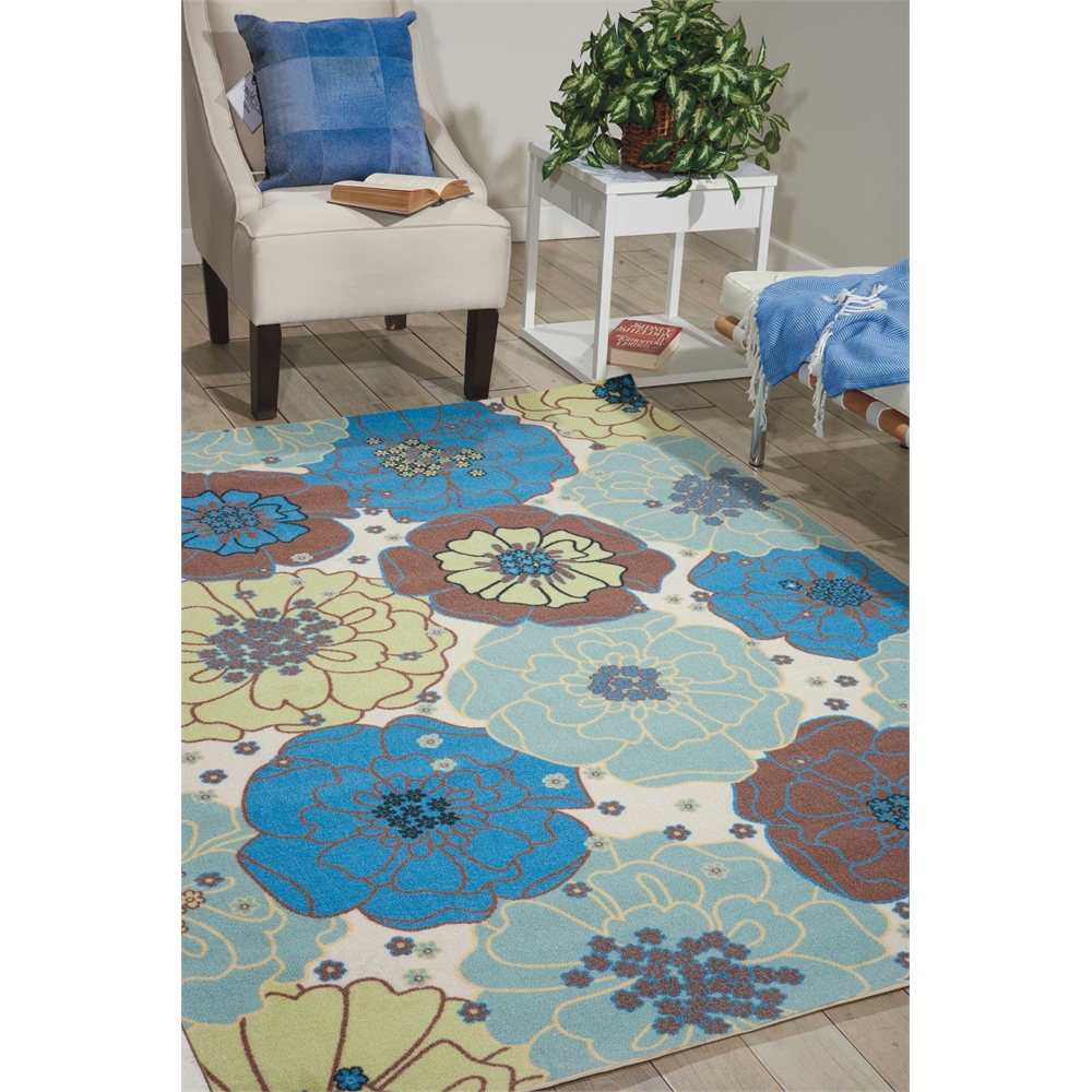 Home & Garden Area Rug, Light Blue, 5'3" x 7'5". Picture 6