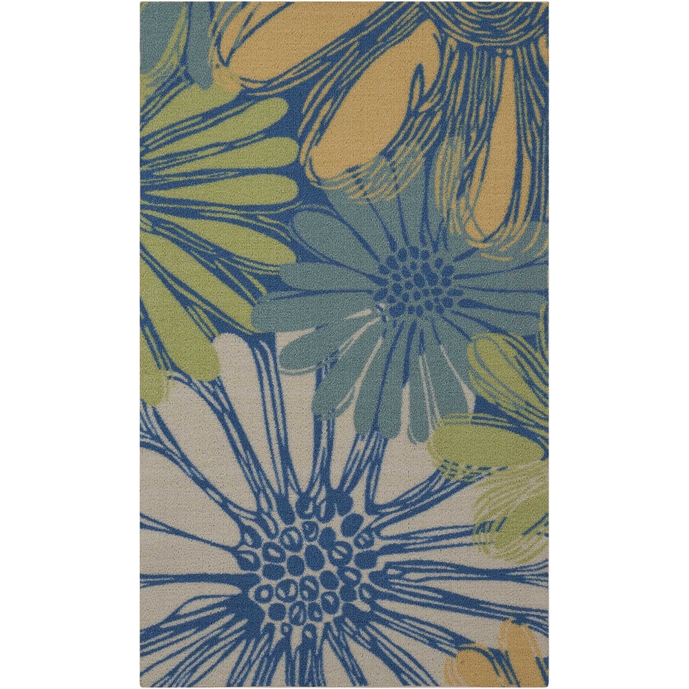 Home & Garden Area Rug, Blue, 2'3" x 3'9". Picture 1