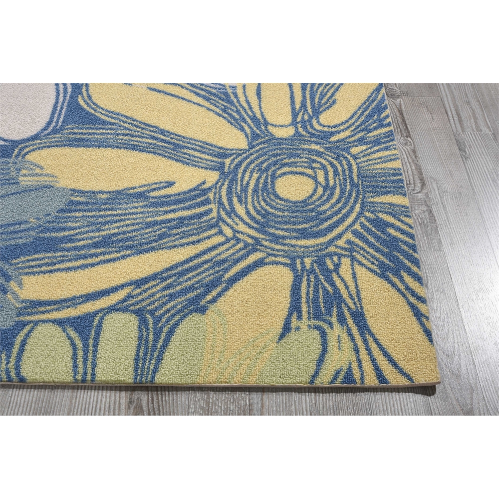 Home & Garden Area Rug, Blue, 5'3" x 5'3" SQUARE. Picture 3