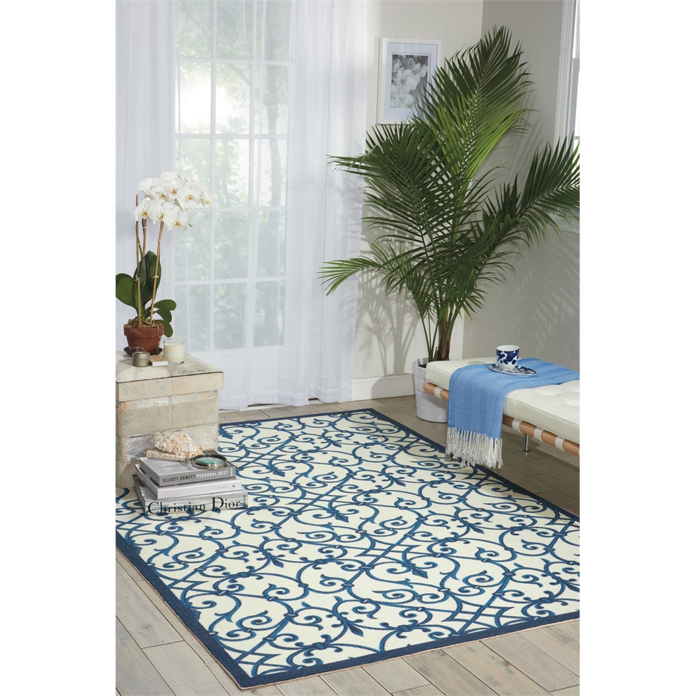 Home & Garden Area Rug, Blue, 5'3" x 7'5". Picture 5