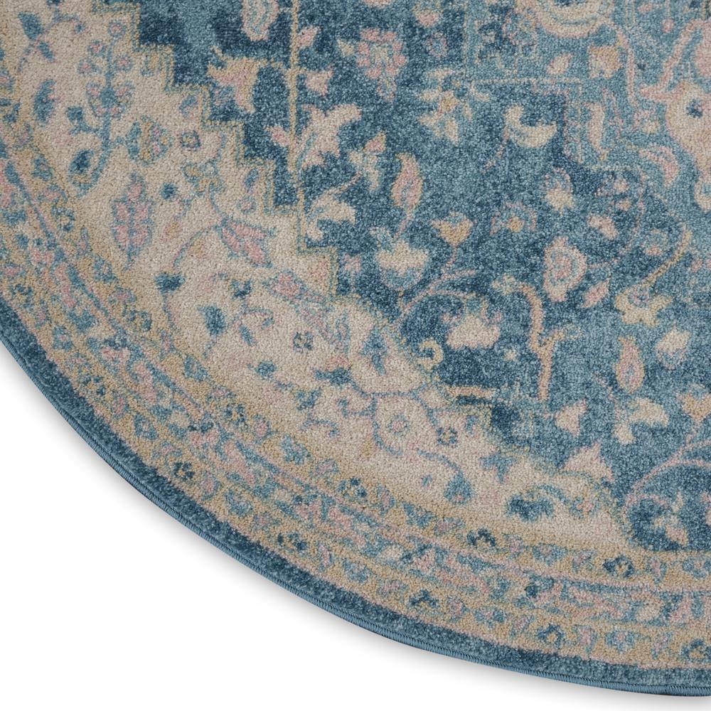 Tranquil Area Rug, Ivory/Turquoise, 5'3" X ROUND. Picture 5