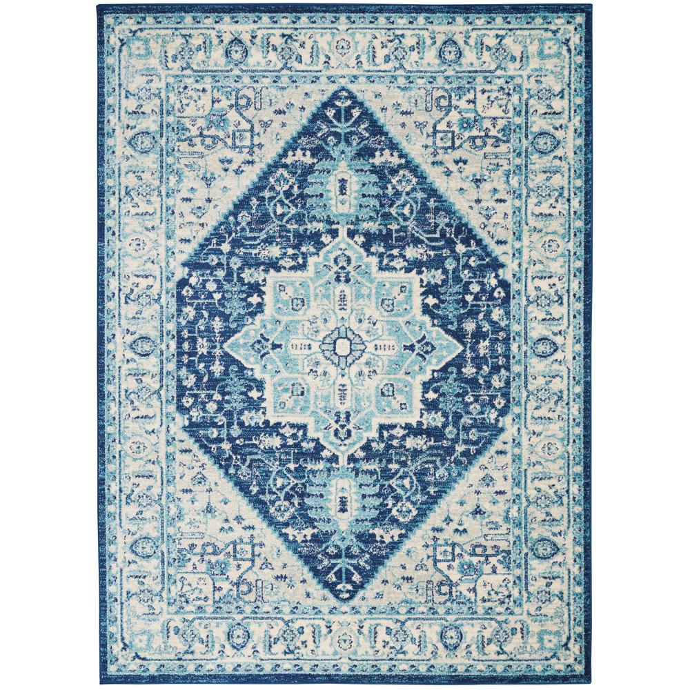 Tranquil Area Rug, Ivory/Navy, 6' X 9'. Picture 1