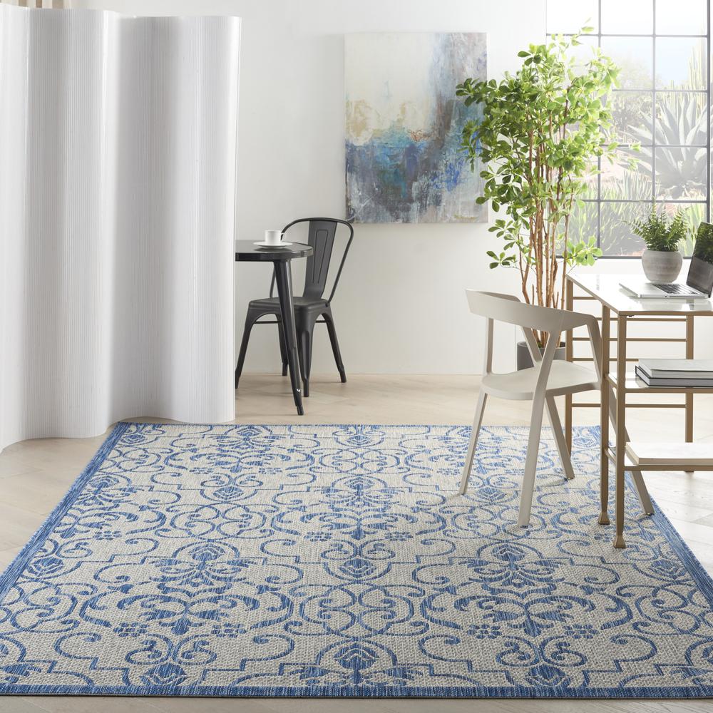 GRD04 Garden Party Ivory Blue Area Rug- 6' x 9'. Picture 9