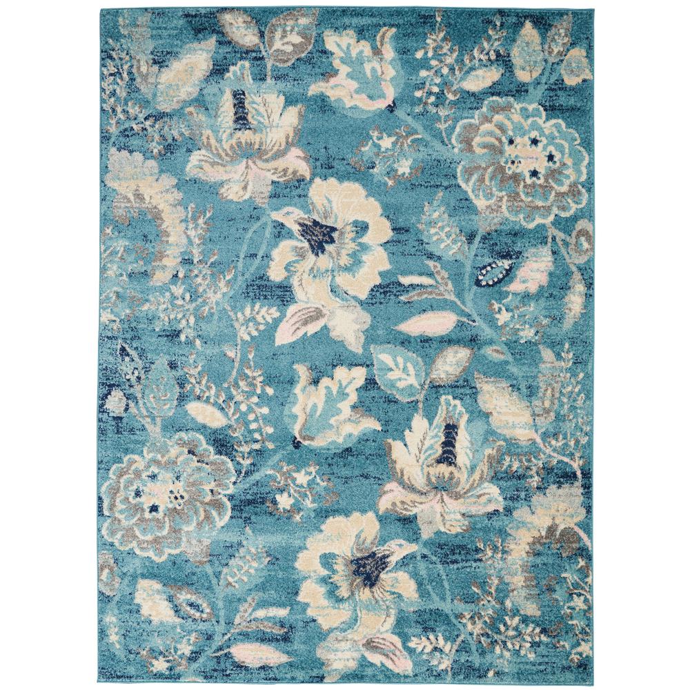 Tranquil Area Rug, Turquoise, 4' X 6'. Picture 1