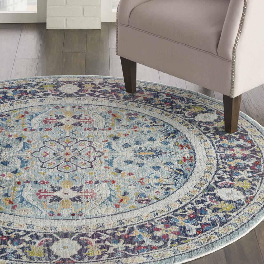 Bohemian Round Area Rug, 4' x Round. Picture 9