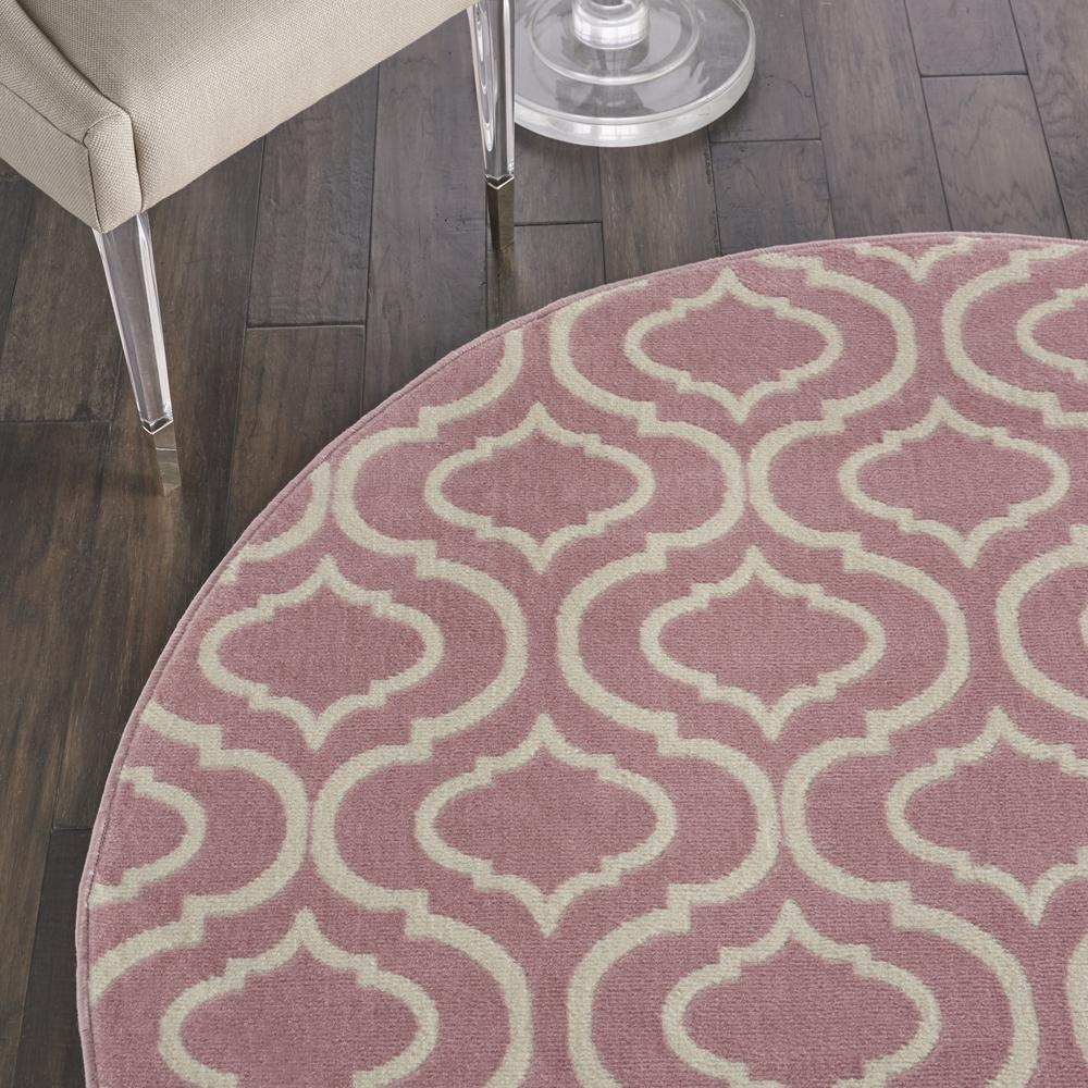 Jubilant Area Rug, Pink, 5'3" x ROUND. Picture 5