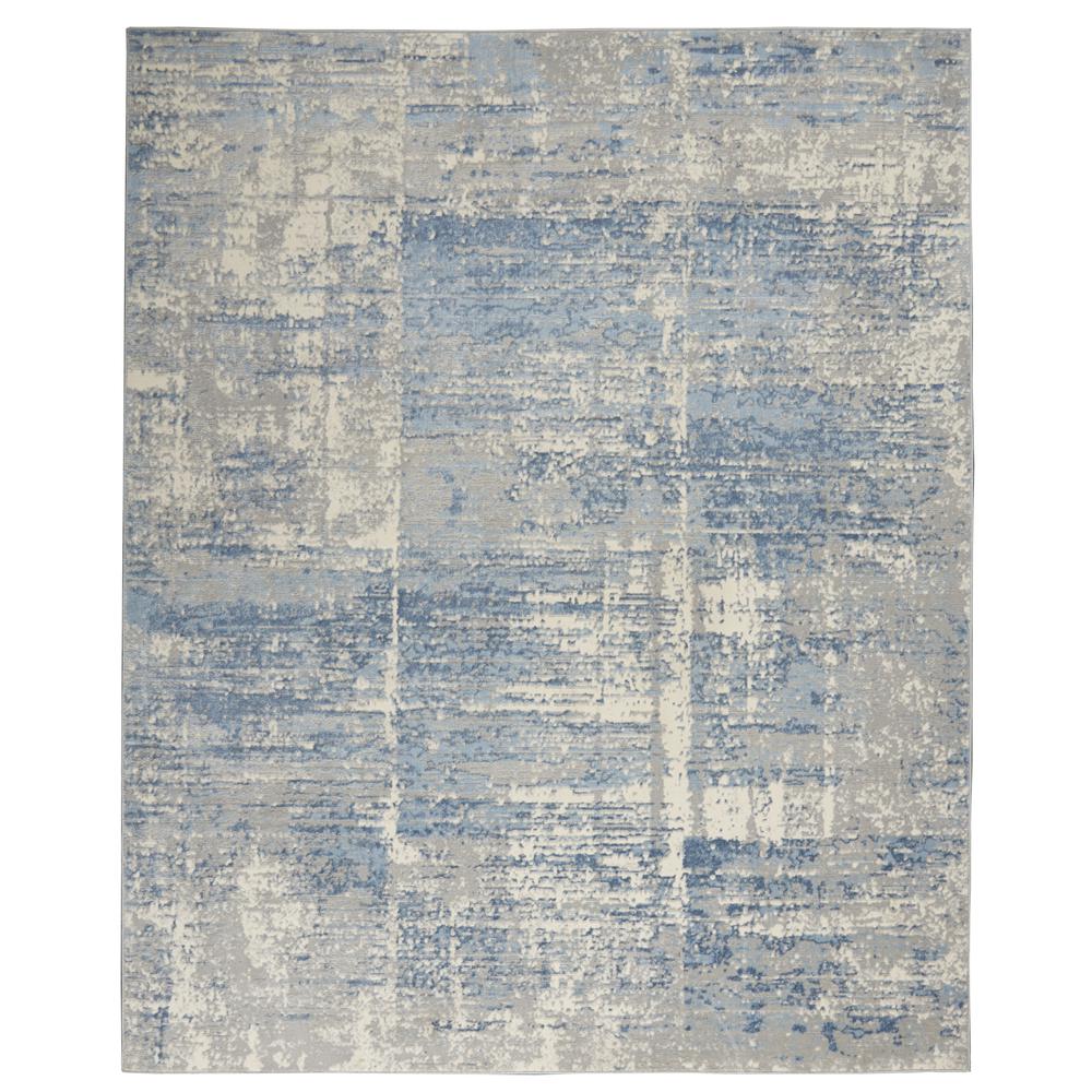 Solace Area Rug, Ivory/Grey/Blue, 8' x  10'. The main picture.