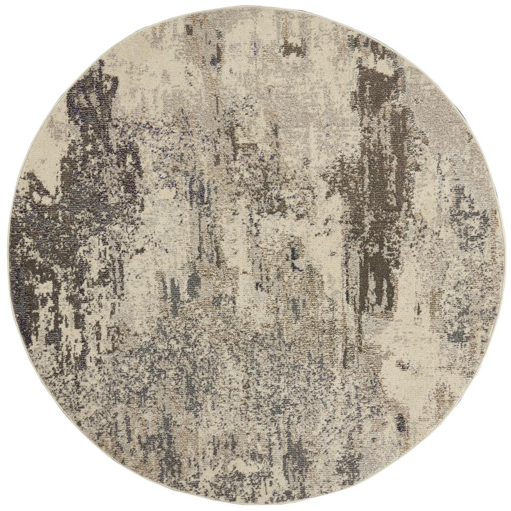 CES02 Celestial Ivory/Grey Area Rug- 4' x ROUND. Picture 1