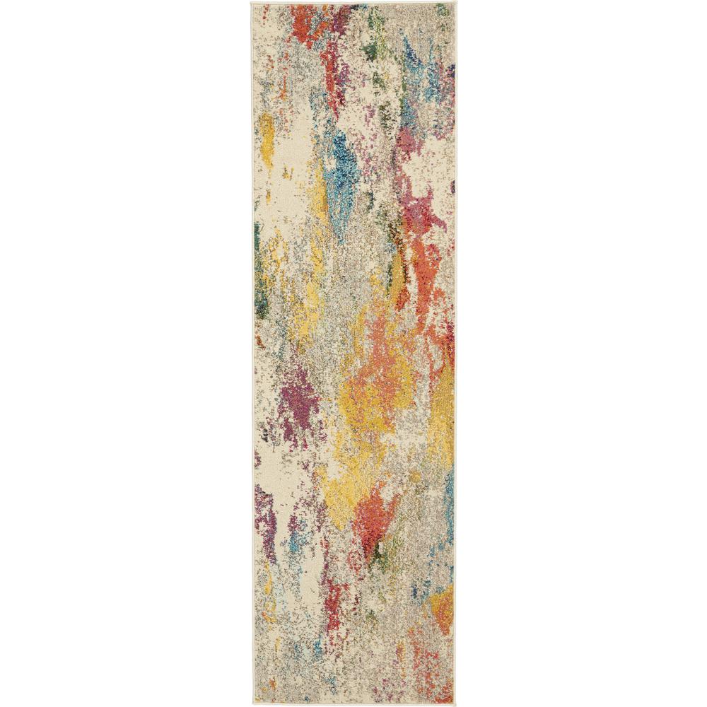 Celestial Area Rug, Ivory/Multicolor, 2'X6'. Picture 1