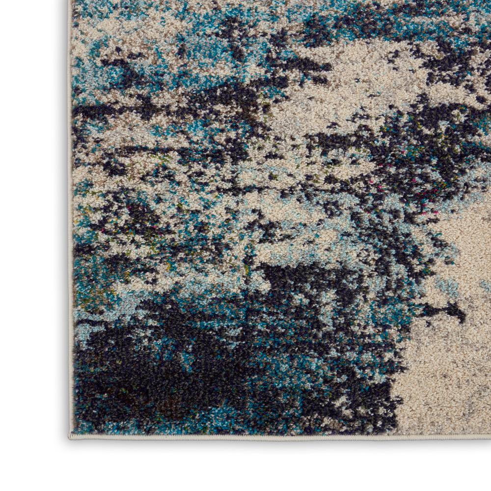 Celestial Area Rug, Ivory Teal Blue, 7' x 10'. Picture 3