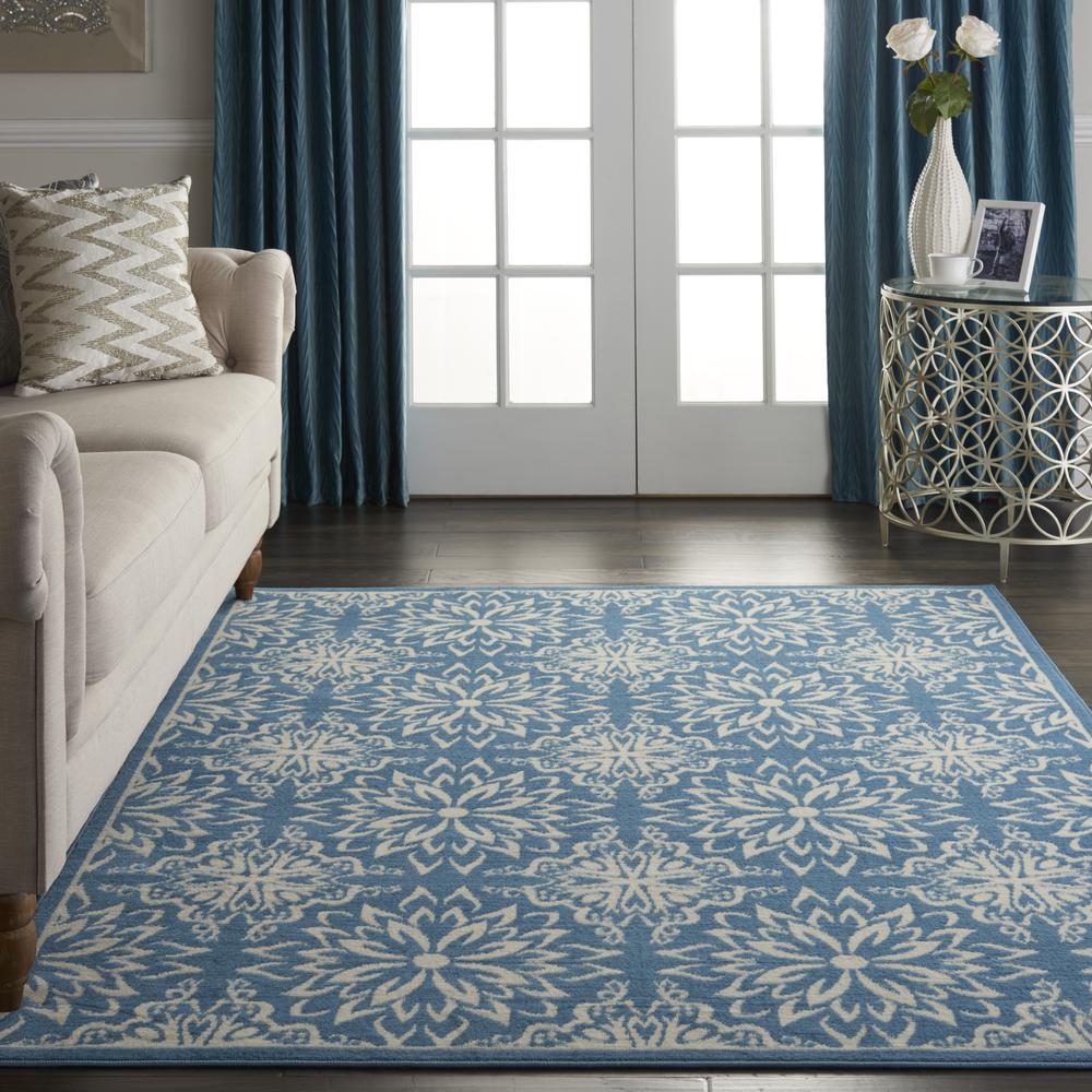 Jubilant Area Rug, Ivory/Blue, 5'3" x 7'3". Picture 4