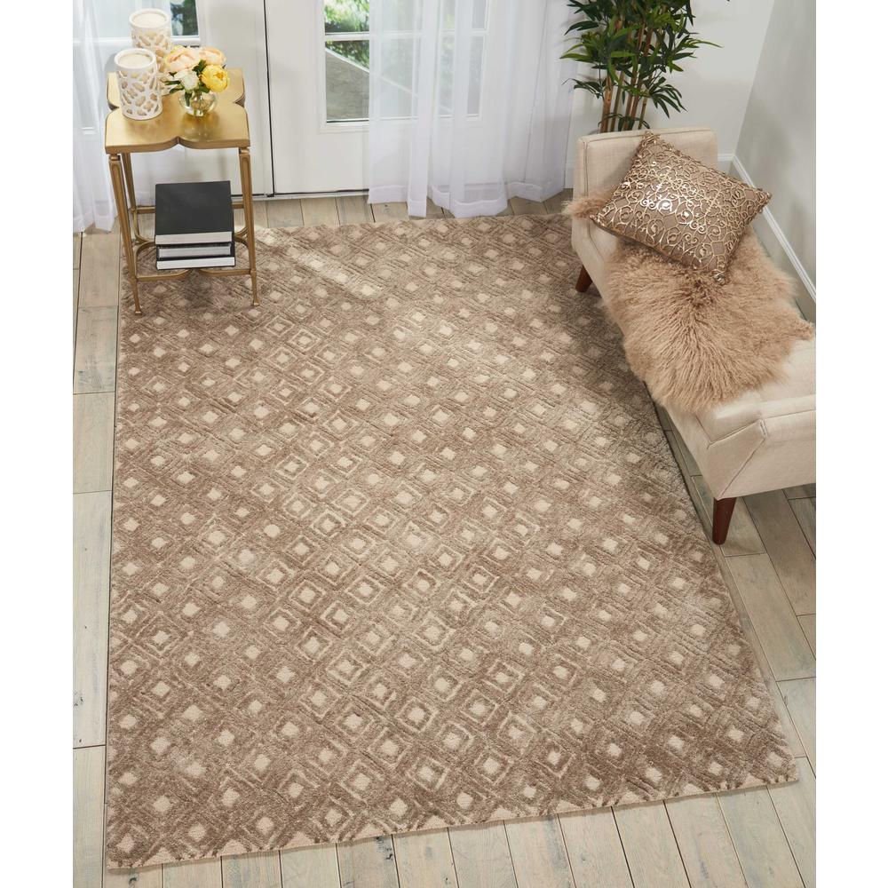 Modern Deco Area Rug, Taupe, 5'3" x 7'4". Picture 4
