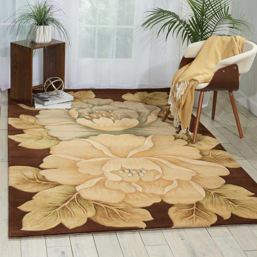 Tropics Area Rug, Brown, 5'3" x 8'3". Picture 2