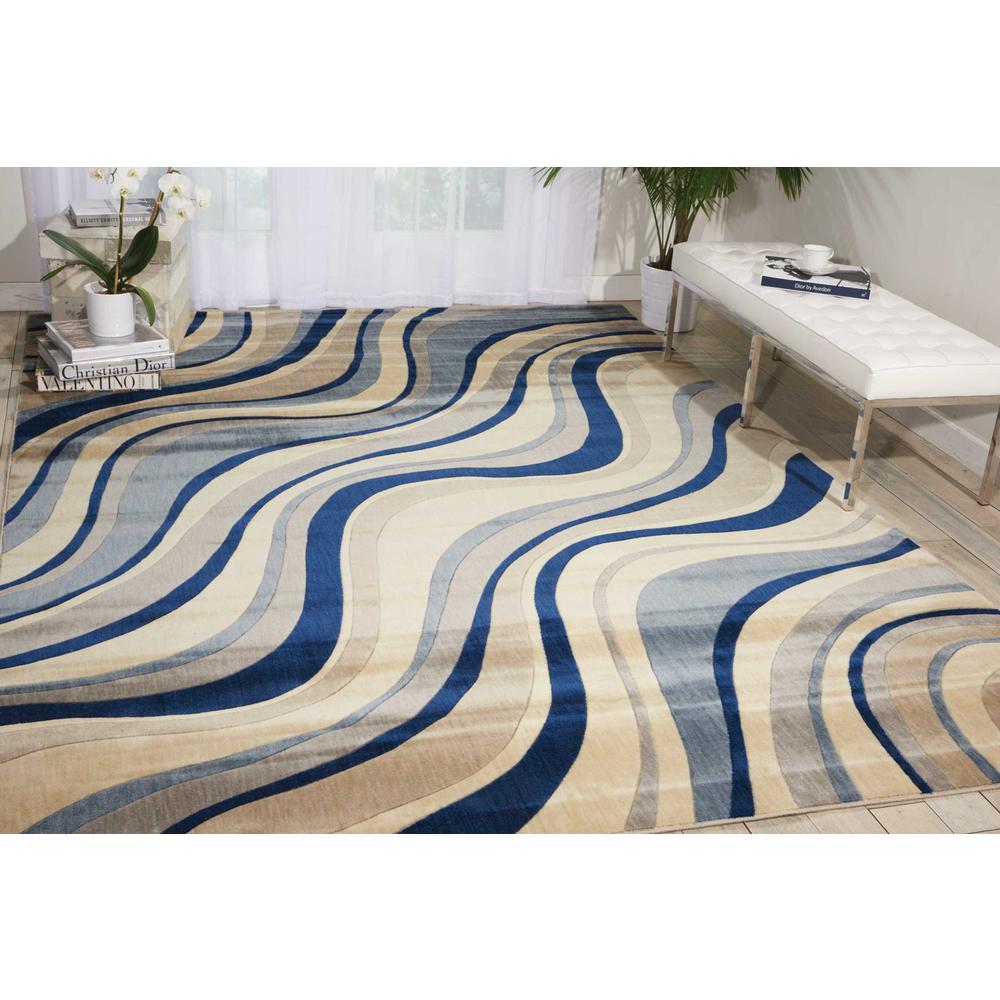 Nourison Somerset Ivory Blue Area Rug. Picture 4