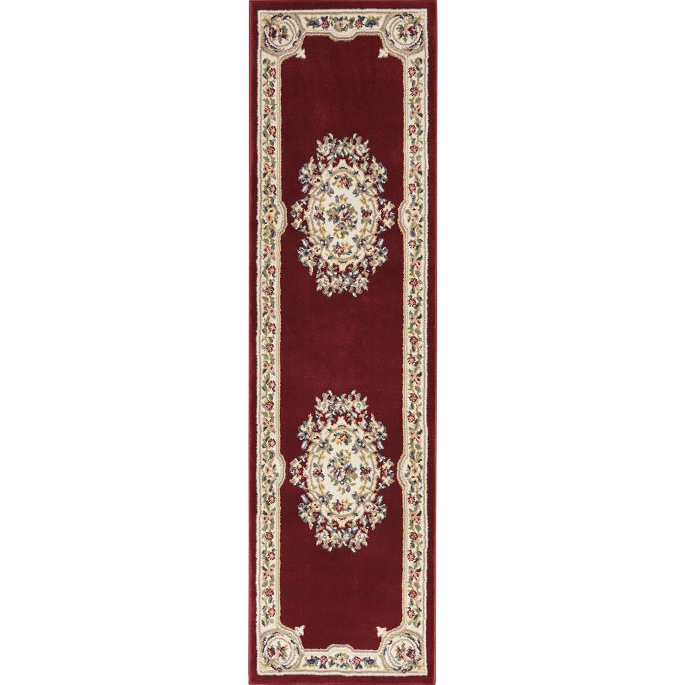ABS1 Aubusson Red Area Rug- 2'2" x 7'6". The main picture.