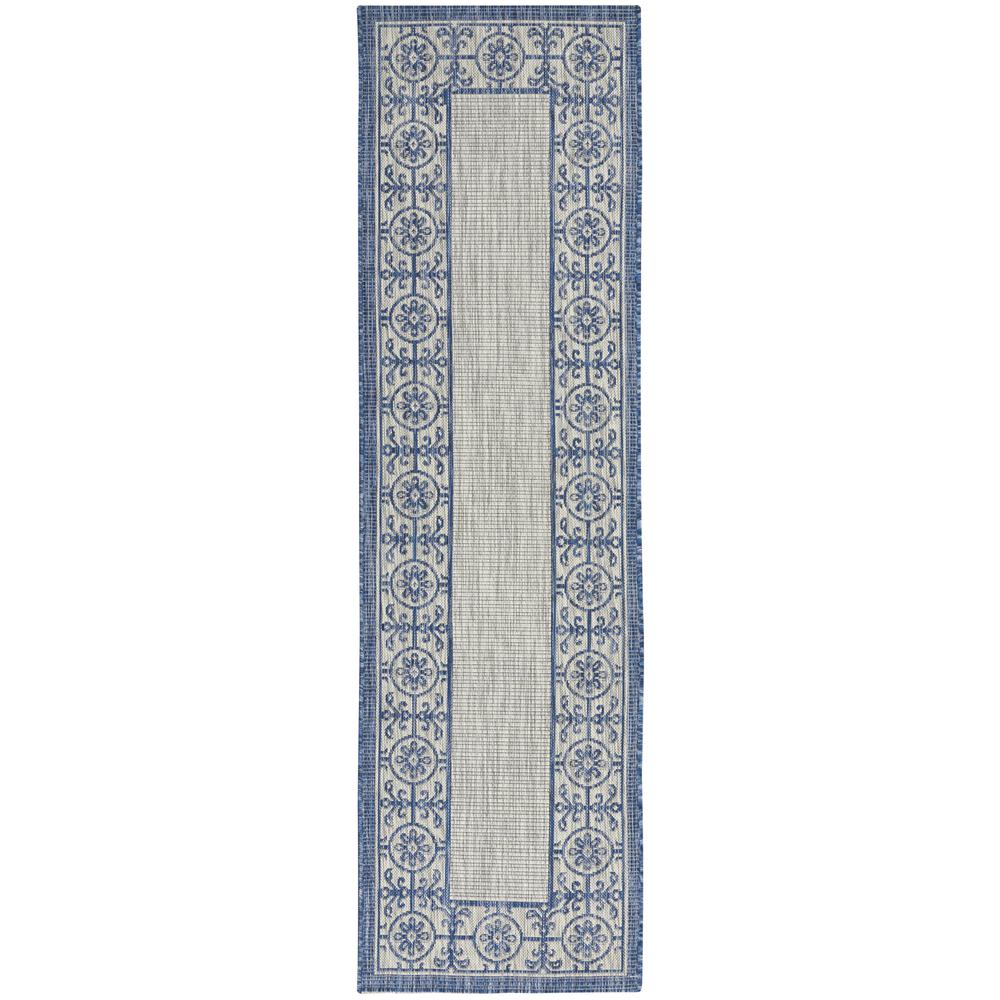 GRD03 Garden Party Ivory Blue Area Rug- 2'2" x 7'6". Picture 1