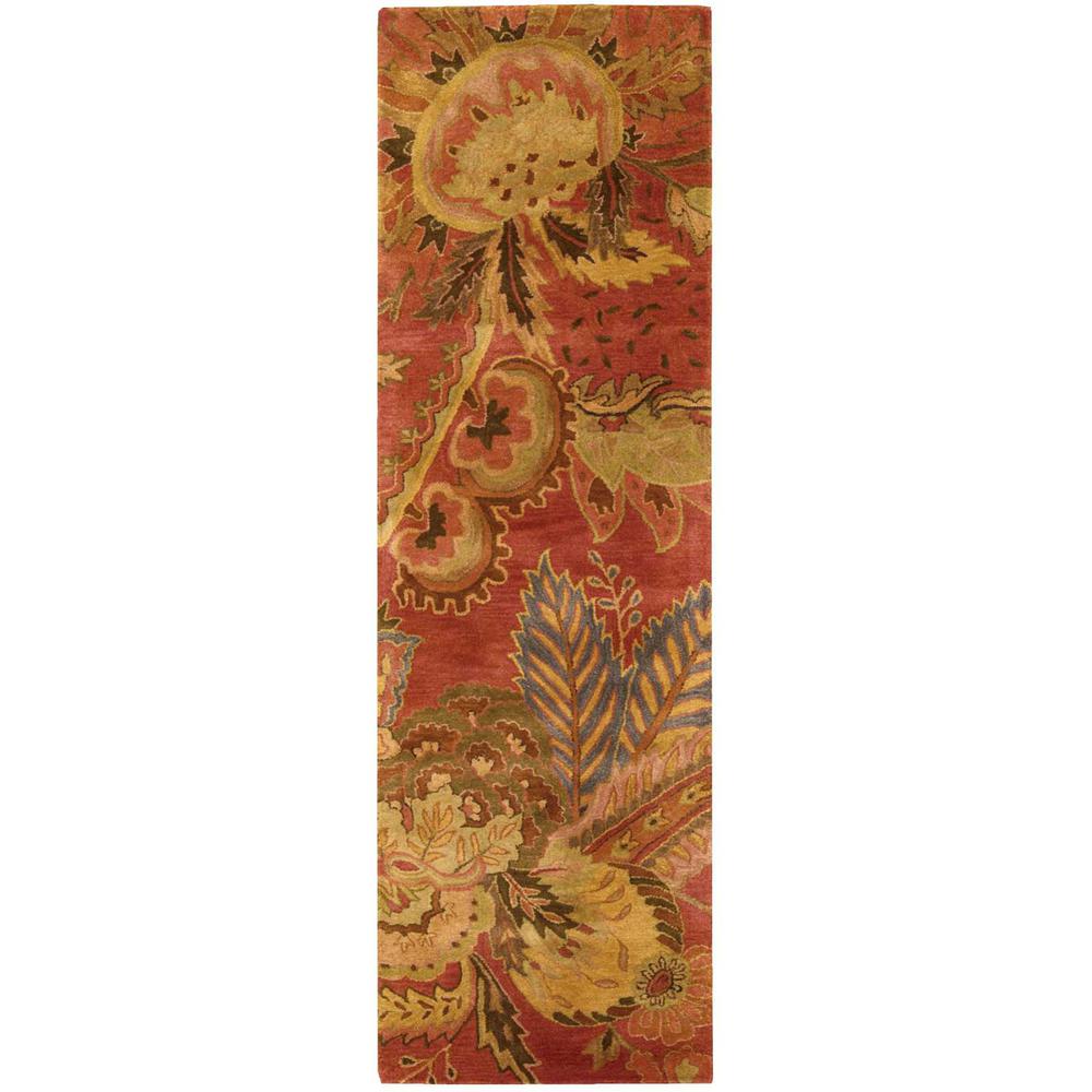 Jaipur Area Rug, Flame, 2'4" x 8'. Picture 1