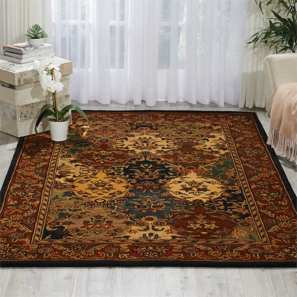 India House Area Rug, Multicolor, 5' x 8'. Picture 4