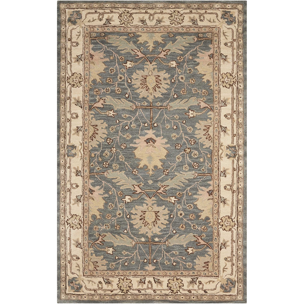 India House Area Rug, Blue, 5' x 8'. Picture 1